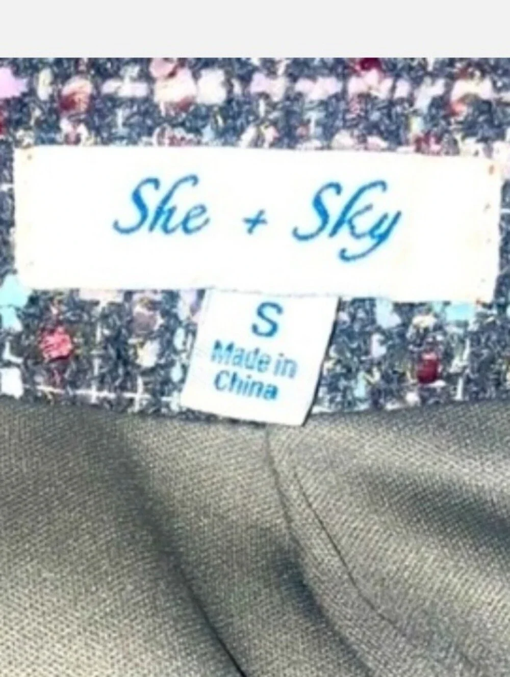 She + Sky Metallic Tweed Mini Skirt Small Plaid Coquette Preppy